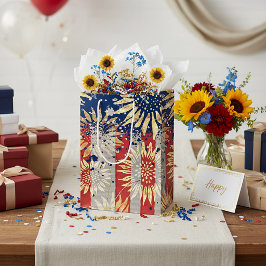 Sacola Para Presentes Média Bandeira e girassóis