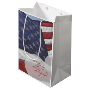 Sacola Para Presentes Média Bandeira Patriótica do Coração, Apreciação Mi