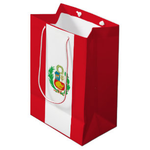Sacola Para Presentes Média Bandeira peruana do estado