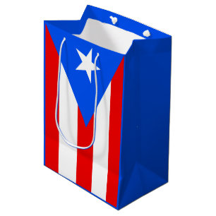 Sacola Para Presentes Média Bandeira porto-riquenha