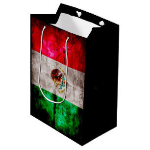 Sacola Para Presentes Média Bandeira resistida de México do vintage