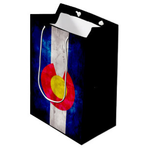 Sacola Para Presentes Média Bandeira resistida do estado de Colorado do