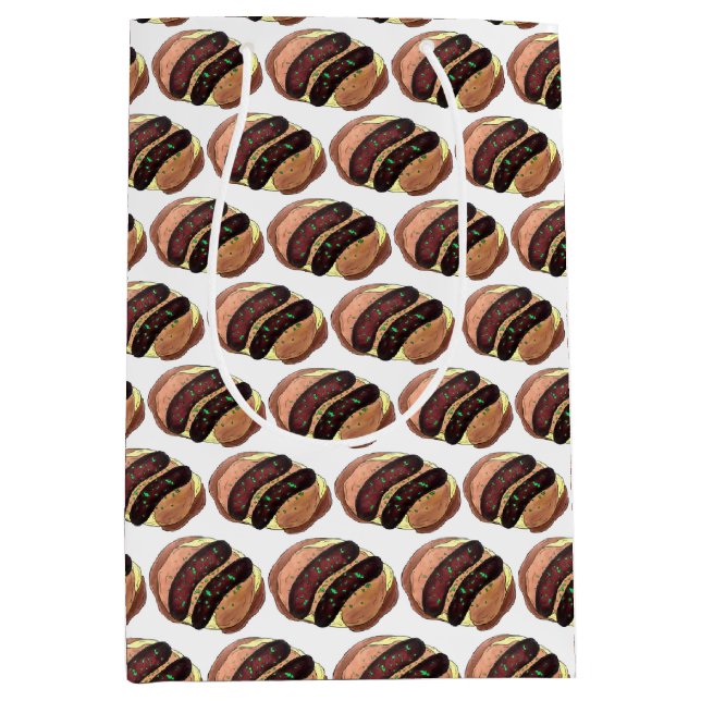 Sacola Para Presentes Média Banguecoque e Mash Sausage Batatas britânicas Comi (Frente)