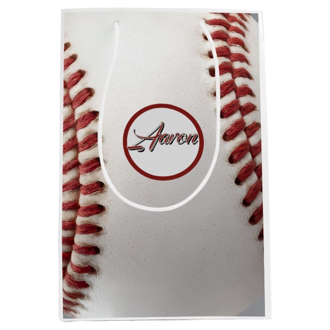 Sacola Para Presentes Média Basebol Personalizado (Frente)