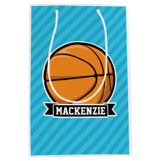 Sacola Para Presentes Média Basquete no Sky Blue Strips