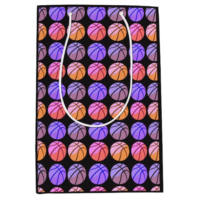 Sacola Para Presentes Média Basquete Pop Art (Frente)
