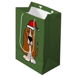 Sacola Para Presentes Média Basset Hound engraçado no saco do presente do
