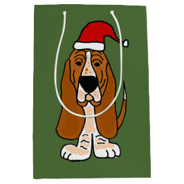Sacola Para Presentes Média Basset Hound engraçado no saco do presente do