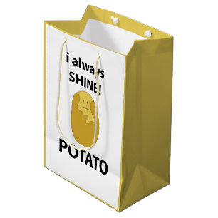 Sacola Para Presentes Média Batata Eu Sempre Derrame Batata Engraçada