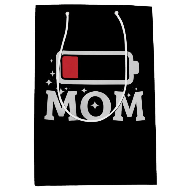 Sacola Para Presentes Média Bateria Mãe Dia de as mães Encantado Baixo (Frente)