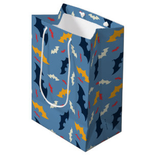 Sacola Para Presentes Média Batman Padrão do logotipo vermelho, azul e amare