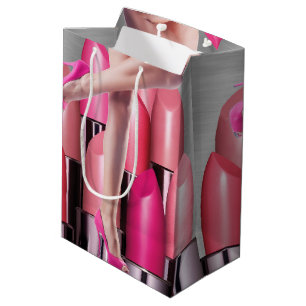 Sacola Para Presentes Média Batons & saltos altos coloridos da senhora
