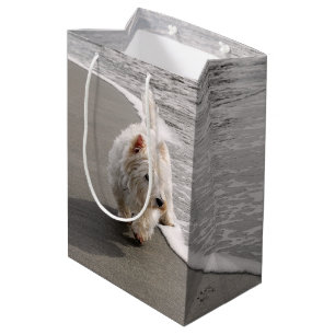 Sacola Para Presentes Média Beachcombing Westie Photo Gift Bag