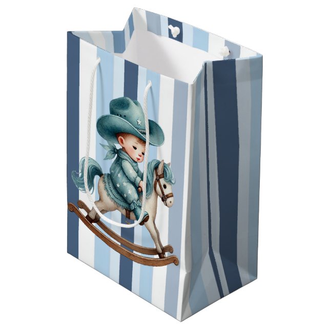 Sacola Para Presentes Média Bebê Cowboy (Frente inclinada)