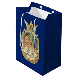 Sacola Para Presentes Média Bebê Jesus e Anjos