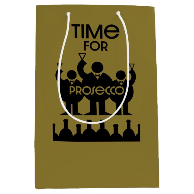Sacola Para Presentes Média Bebidas De Vinho Prosecco (Frente)