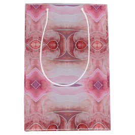 Sacola Para Presentes Média Beige Earth Toned Diamond Watercolor Pintado à Mão