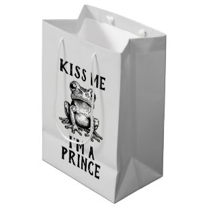 Sacola Para Presentes Média Beije-me, sou um príncipe dotado