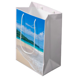 Sacola Para Presentes Média Belo Destino Tropical Praia Cênica