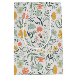 Sacola Para Presentes Média Belo Padrão Botânico Floral