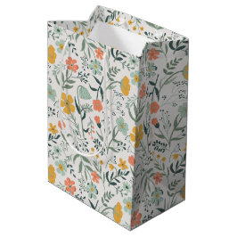 Sacola Para Presentes Média Belo Padrão Botânico Floral