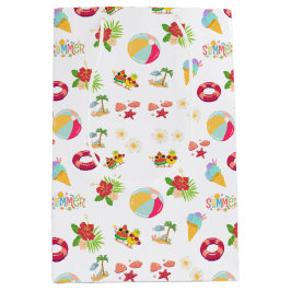 Sacola Para Presentes Média Belo Padrão de Verão Invisível