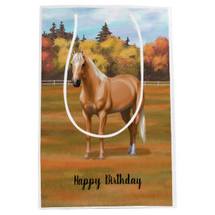 Sacola Para Presentes Média Belo Palomino Quarter Horse Stallion