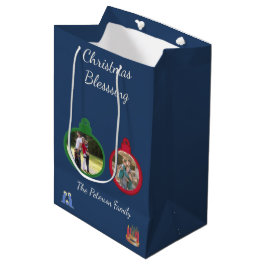 Sacola Para Presentes Média Bênção de Natal Ornamento da Natividade Harmonia D