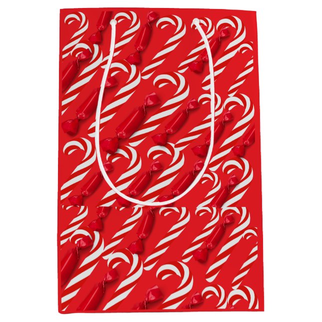 Sacola Para Presentes Média Bengala de Natal (Frente)