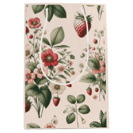 Sacola Para Presentes Média Berry-Sweet Rosa Por Todo O Padrão De Morango