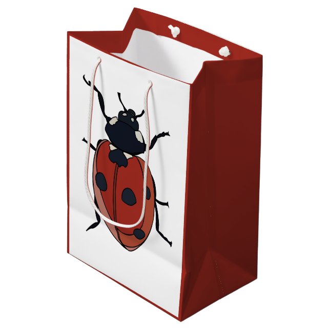 Sacola Para Presentes Média Besouros Insetam Besouros Ladybug (Frente inclinada)