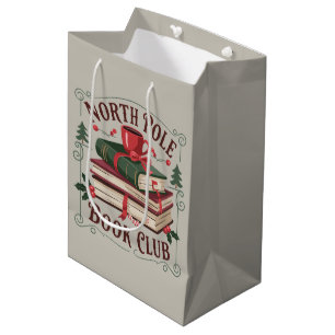 Sacola Para Presentes Média Bibliotecário do Clube do Livro do Polo Norte Leit