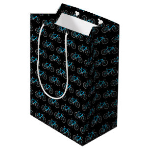 Sacola Para Presentes Média Bicicleta azul-aqua a preto