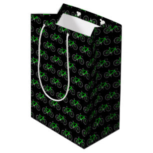 Sacola Para Presentes Média bicicleta verde neon a preto