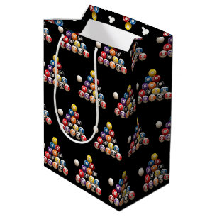 Sacola Para Presentes Média Billiard Balls em preto