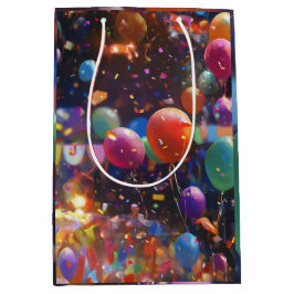 Sacola Para Presentes Média Birthday Balloon Gift Bag