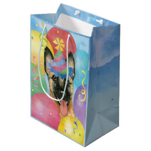 Sacola Para Presentes Média Birthday Balloons Malinois