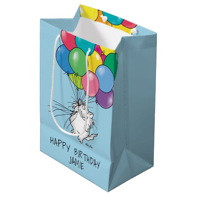 Sacola Para Presentes Média BIRTHDAY CATS por Sandra Boynton Média Gift Bag (Frente inclinada)