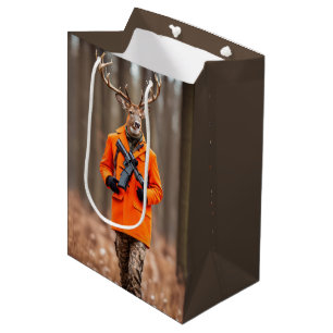 Sacola Para Presentes Média Birthday Deer Hunter com Rifle