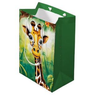 Sacola Para Presentes Média Birthday Giraffe