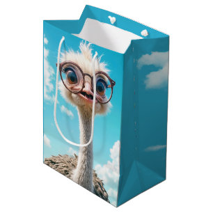 Sacola Para Presentes Média Birthday Ostrich