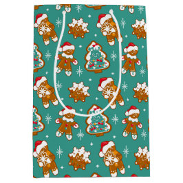 Sacola Para Presentes Média Biscoitos de Pão-de-Pão de Natal