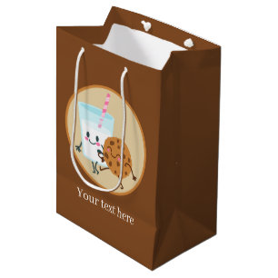 Sacola Para Presentes Média biscoitos fofos e festas de leite