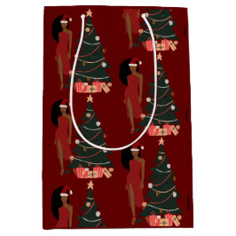Sacola Para Presentes Média Black Girl Afro Christmas Gift Bag