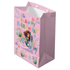 Sacola Para Presentes Média Black Mermaid Gift Bag in Pink
