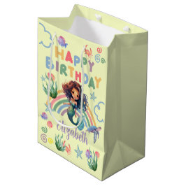 Sacola Para Presentes Média Black Mermaid Gift Bag in Yellow