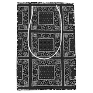 Sacola Para Presentes Média Black Paisley Bandana Birthday Hip Hop Rap Scarf