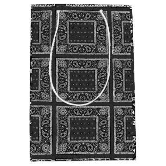 Sacola Para Presentes Média Black Paisley Bandana Birthday Hip Hop Rap Scarf