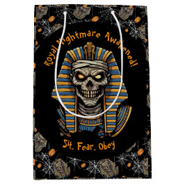 Sacola Para Presentes Média 🖤 Black Pharaoh Mummy Gift 🎃 👑
