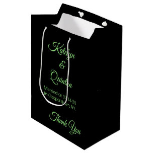 Sacola Para Presentes Média Black & Primavera Green in Elegance: Casamento
